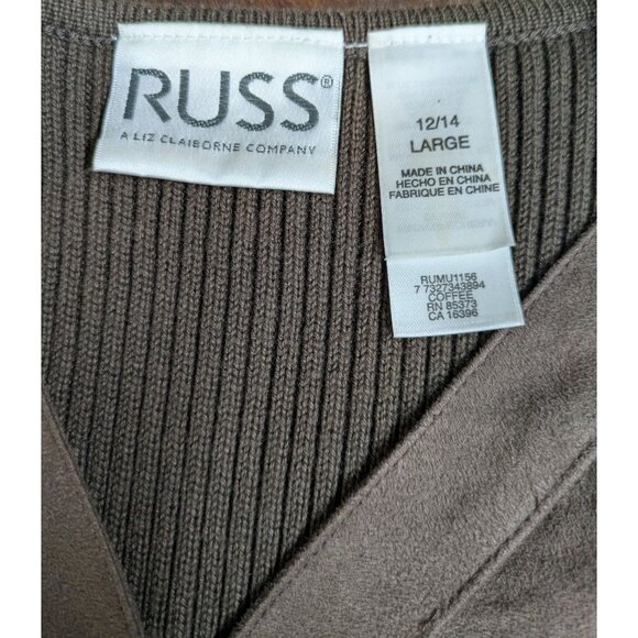 Russ by Liz Claiborne Women's V-Neck Button Up Sweater ribbed Size L - Picture 5 of 9